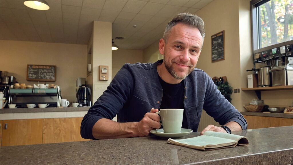 Kael Claxton Drinking Coffee In Valley head Dekalb County Alabama